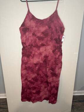 Old Navy Waist-Defined Tie-Dye Slub-Knit Midi Cami Dress XXL